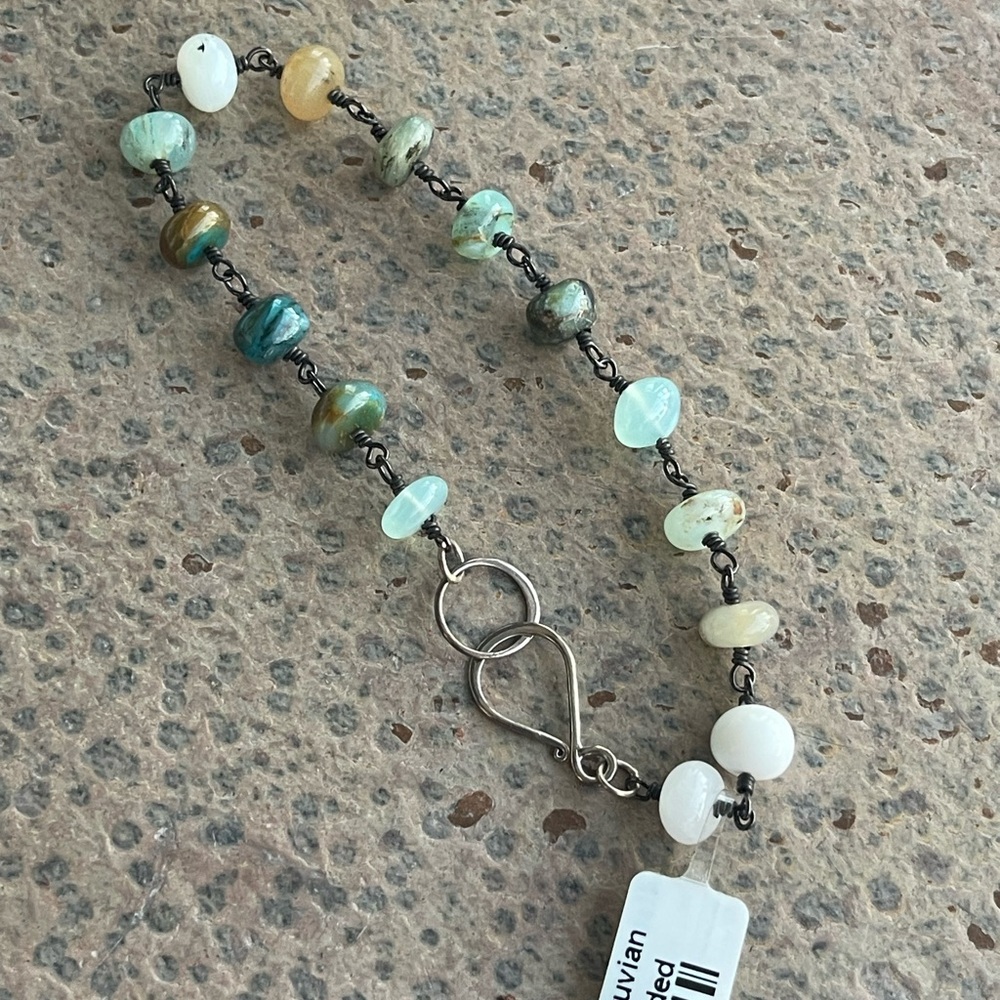 Elegant Peruvian Opal Multi-Color Beaded Bracelet 8” long